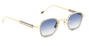 Ottica Mondello Roma - Sato - Rigel-YG-GC-1 - RIGEL - Yellow Gold / Grey Crystal - Acetate, titanium - shape Squared - gold, grey - EYEWEAR - SUNGLASSES - Unisex,Uomo,Donna,Women,Men - lens Gradient blue - Made In Japan