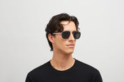 Ottica Mondello Roma - Mykita - 10086151 - FERLO - MH22 PITCH BLACK / SHINY SILVER - stainless steel - shape Squared - Silver - EYEWEAR - SUNGLASSES - Uomo,Men - lens dark grey - Made In Germany