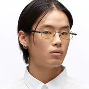 Ottica Mondello Roma - Kuboraum - KRSP78GMB000002O - MASK P78 GMB - GUNMETAL - Metal - shape Oval - grey - EYEWEAR - SUNGLASSES - Unisex,Uomo,Donna,Women,Men - lens yellow - Made In Italy