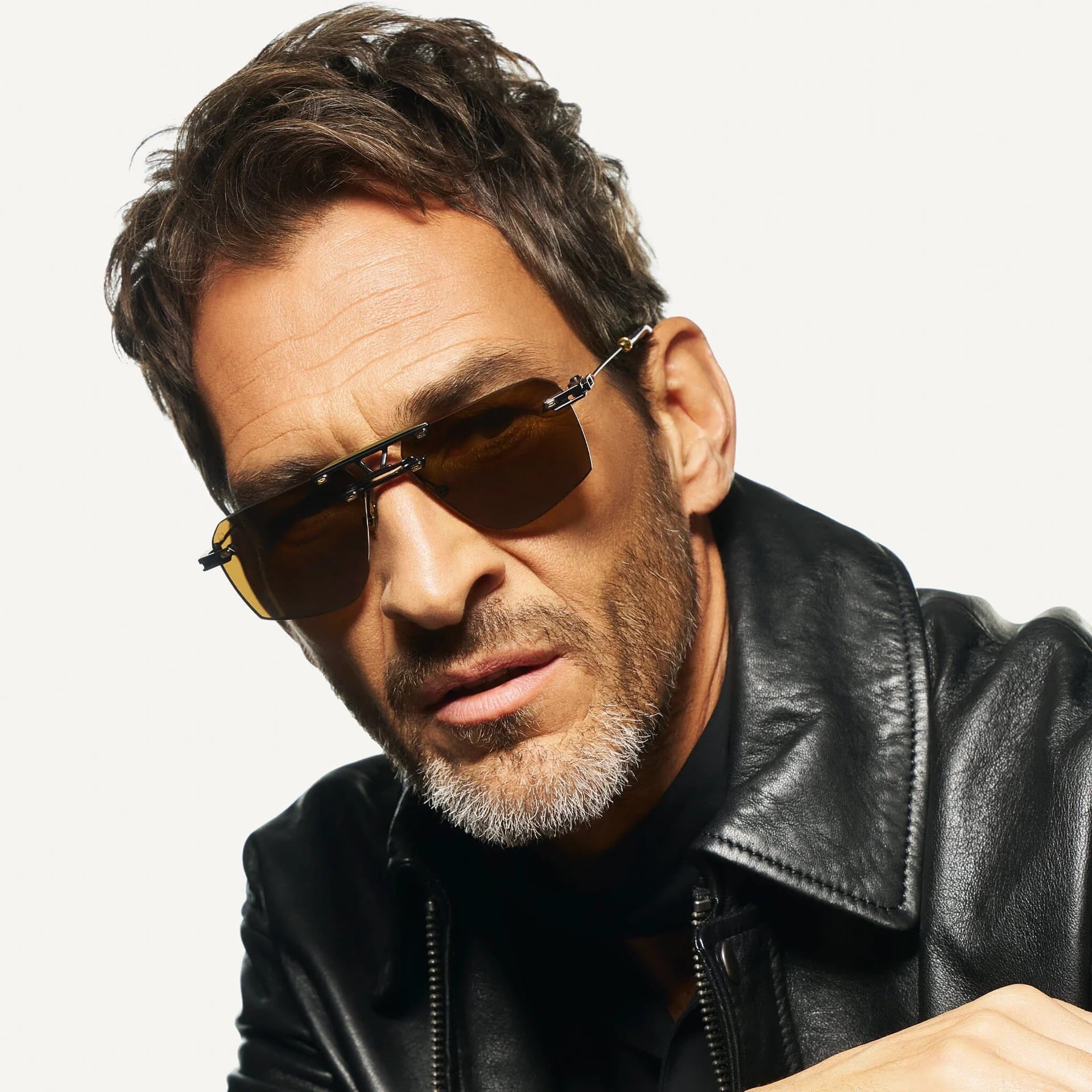 Ottica Mondello Roma - T HENRI - STR - SPEKTRE - TRAVERSE - Titanium - shape Squared - Black, gold - EYEWEAR - SUNGLASSES - Unisex,Uomo,Donna,Women,Men - lens Brown - Made In Japan