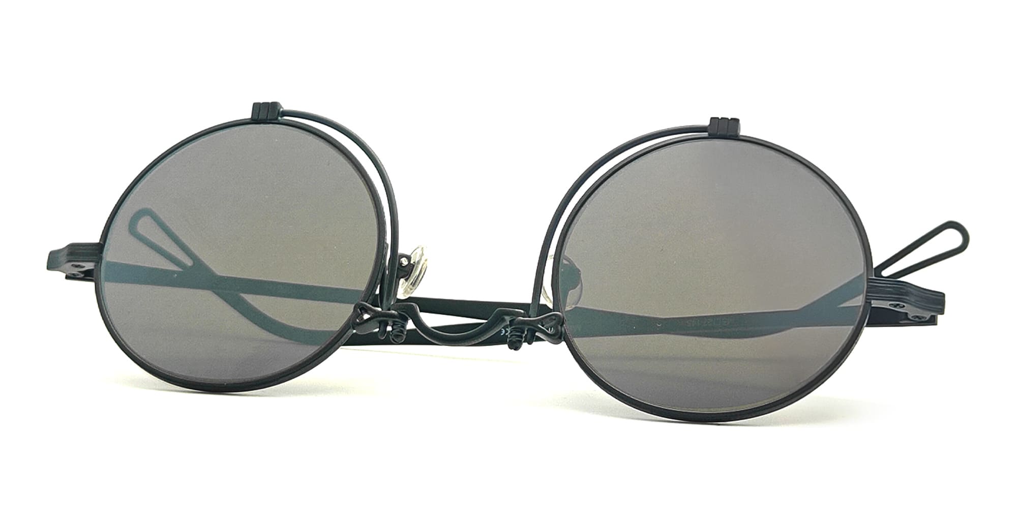 Ottica Mondello Roma - Matsuda - 10601H.SG.MBK2.45 - 10601H - MATTE BLACK / SILVER MIRROR - Titanium - shape Round - antique gold - EYEWEAR - SUNGLASSES - Uomo,Men - lens silver - Made In Japan
