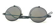 Ottica Mondello Roma - Matsuda - 10601H.SG.MBK2.45 - 10601H - MATTE BLACK / SILVER MIRROR - Titanium - shape Round - antique gold - EYEWEAR - SUNGLASSES - Uomo,Men - lens silver - Made In Japan