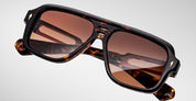 Ottica Mondello Roma - Jacques Marie Mage - JMMGG-6D - FUGUE - AGAR - Acetate, titanium - shape Navigator - brown - EYEWEAR - SUNGLASSES - Uomo,Men - lens Gradient brown - Made In Japan