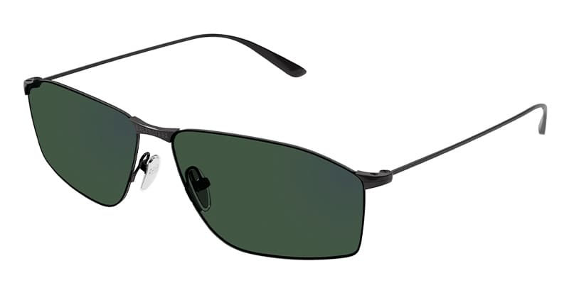 Ottica Mondello Roma - Balenciaga - BB0413S-003 - BB0413S-003 - GREY - Metal - shape Rectangular - grey - EYEWEAR - SUNGLASSES - Uomo,Men - lens Green - Made In Japan