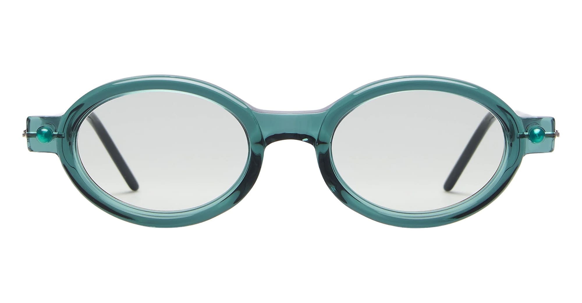 Ottica Mondello Roma - Kuboraum - KRS0P6HB0000002F - MASK P6 HB - HAMBURGER  BANOFF - Acetate - shape Oval - green - EYEWEAR - SUNGLASSES - Unisex,Uomo,Donna,Women,Men - lens light grey - Made In Italy