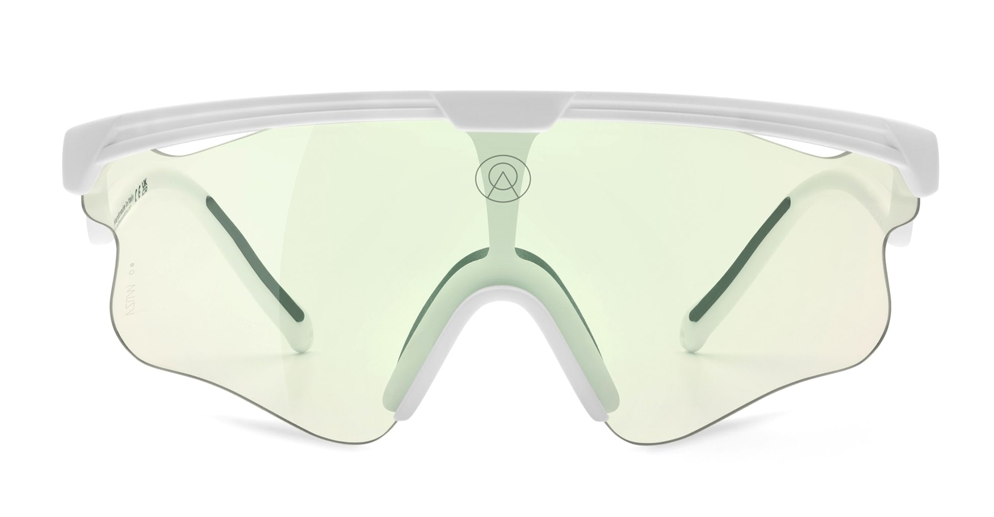  VZUM F-LENS BTL - Tr90 - shape Mask - White - EYEWEAR - SUNGLASSES - Unisex,Uomo,Donna,Women,Men - lens blue green - Made In Italy