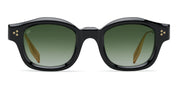 Ottica Mondello Roma - T HENRI - V2CA - V2 - ASTEROID - Acetate - shape Squared - Black, gold - EYEWEAR - SUNGLASSES - Unisex,Uomo,Donna,Women,Men - lens Gradient green - Made In Japan