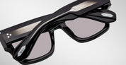 Ottica Mondello Roma - Jacques Marie Mage - JMMEZ-10Y1 - DECADE COLLECTION: ENZO - DECADE - Acetate - shape Squared - Black - EYEWEAR - SUNGLASSES - Uomo,Men - lens Gradient grey - Made In Japan