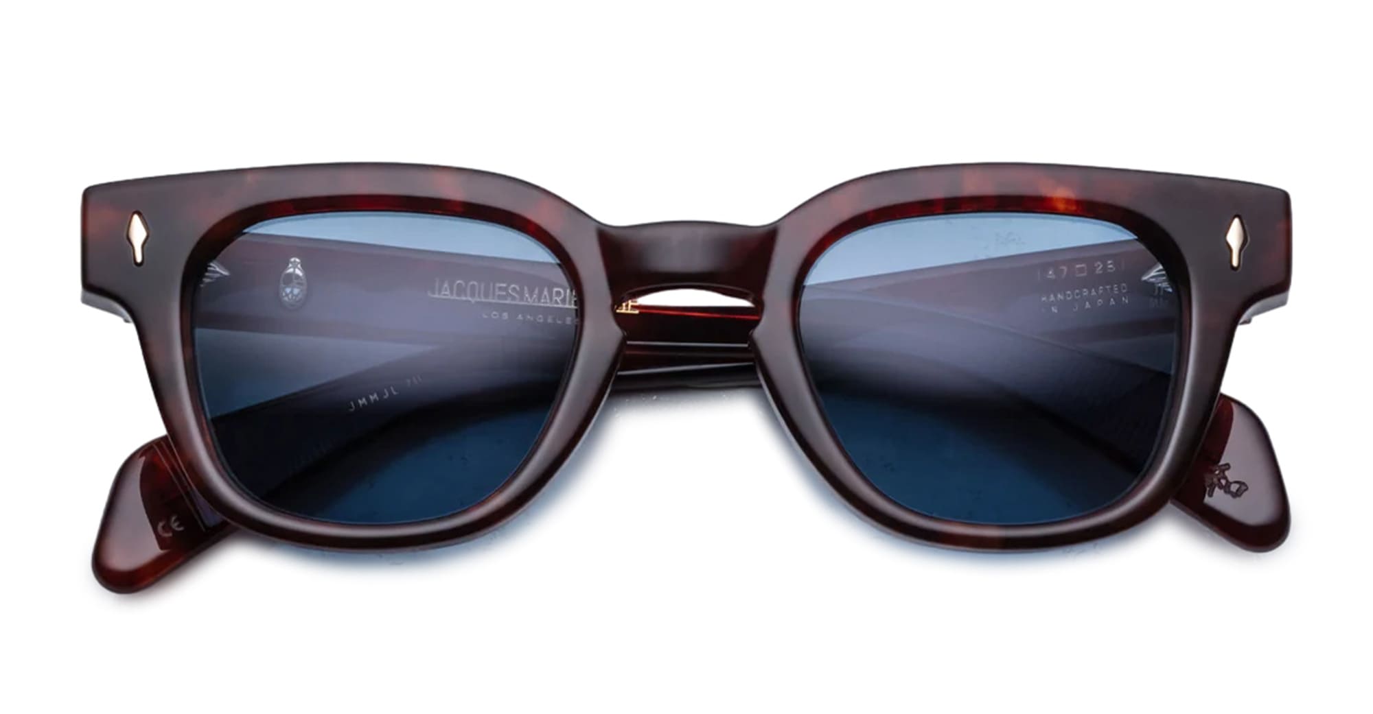 Ottica Mondello Roma - Jacques Marie Mage - JMMJL-7U - JULIEN - BRECCIA - Acetate - shape Panto - Tortoise - EYEWEAR - SUNGLASSES - Uomo,Men - lens Blue - Made In Japan