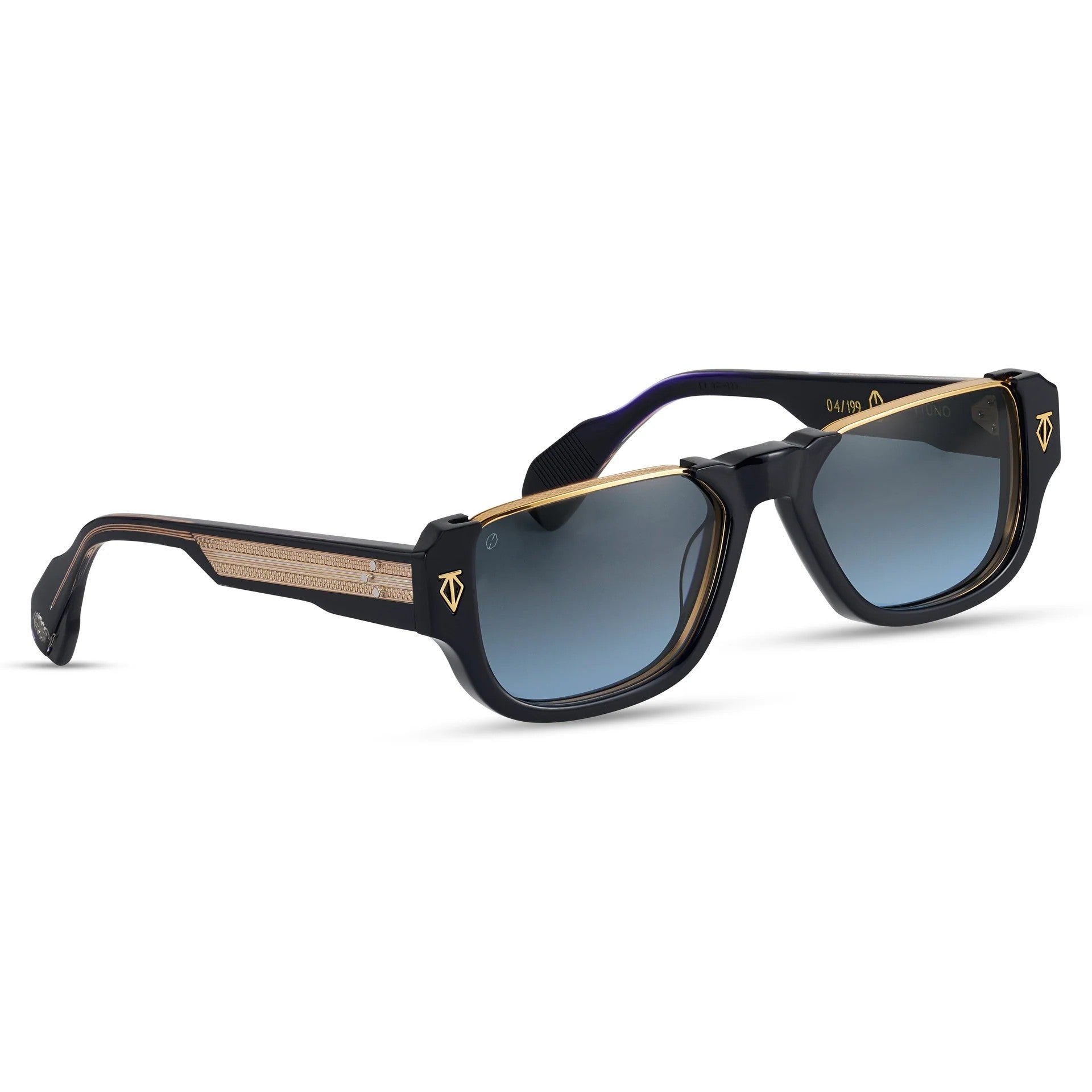 Ottica Mondello Roma - T HENRI - NCW - NETTUNO - TWILIGHT - Acetate - shape Oval - blue, gold - EYEWEAR - SUNGLASSES - Unisex,Uomo,Donna,Women,Men - lens Gradient blue - Made In Japan