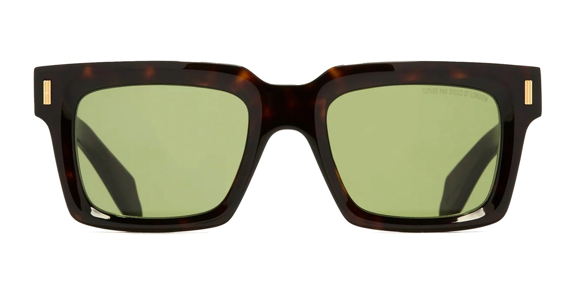 Ottica Mondello Roma - Cutler and Gross - CGSN-9386-50-02 - 9386 - DARK HAVANA - Acetate - shape Squared - Havana - EYEWEAR - SUNGLASSES - Unisex,Uomo,Donna,Women,Men - lens Green - Made In Italy