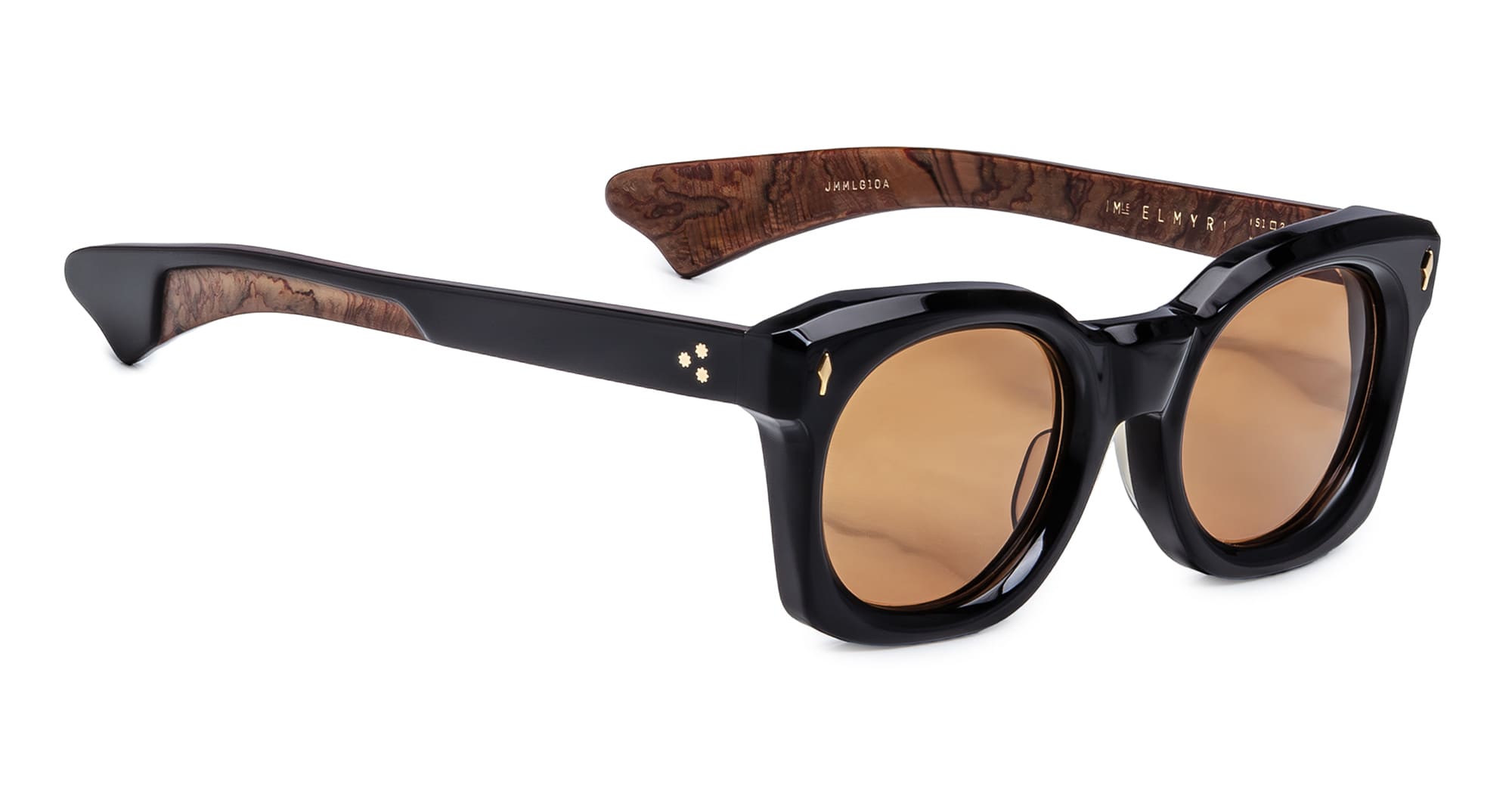 Ottica Mondello Roma - Jacques Marie Mage - JMMLG-10A - ELMYR - NOIR X - titanium, acetate - shape Panto - Black - EYEWEAR - SUNGLASSES - Unisex,Uomo,Donna,Women,Men - lens orange - Made In Japan