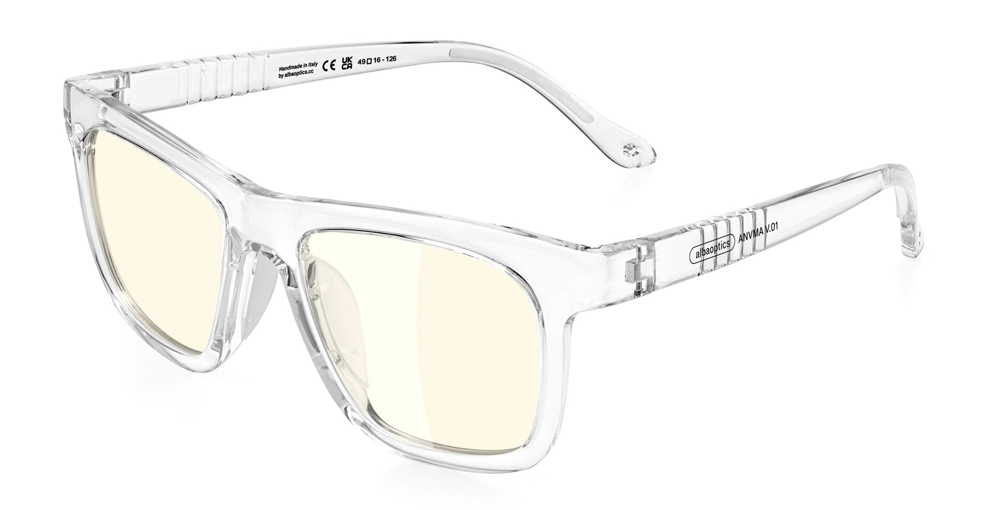 Ottica Mondello Roma - Alba Optics - 8050054517162 - ANVMA V.01 - CRYSTAL GLOSSY / VZUM F-LENS ROCKET - Tr90 - shape Squared - Crystal - EYEWEAR - SUNGLASSES - Unisex,Uomo,Donna,Women,Men - lens Grey - Made In Italy
