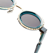 Ottica Mondello Roma - Kuboraum - KRS0Z3RF0000002Y - MASK Z3 RF - LIGHT GOLD / TRANSPARENT DARK GREEN - titanium, acetate - shape Round - gold, green - EYEWEAR - SUNGLASSES - Unisex,Uomo,Donna,Women,Men - lens Grey - Made In Italy