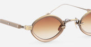 Ottica Mondello Roma - Sato - Talita-AG-MB-1 - TALITA - ANTIQUE GOLD / MATT BLACK - Acetate, titanium - shape Oval - gold, black - EYEWEAR - SUNGLASSES - Unisex,Uomo,Donna,Women,Men - lens Gradient brown - Made In Japan