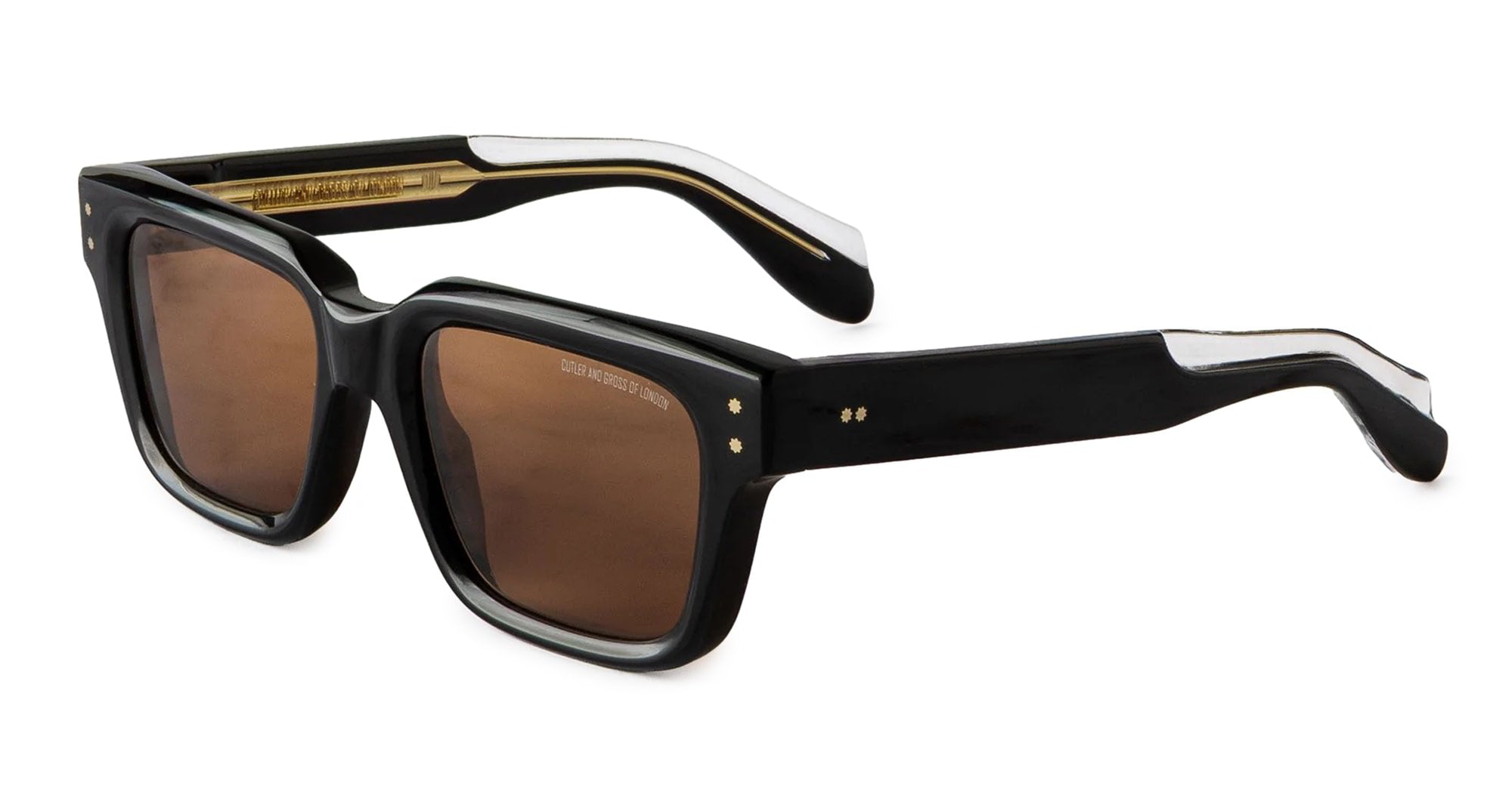 Ottica Mondello Roma - Cutler and Gross - CGSN-1434-53-01 - 1434 - BLACK - Acetate - shape Squared - Black - EYEWEAR - SUNGLASSES - Unisex,Uomo,Donna,Women,Men - lens Brown - Made In Italy
