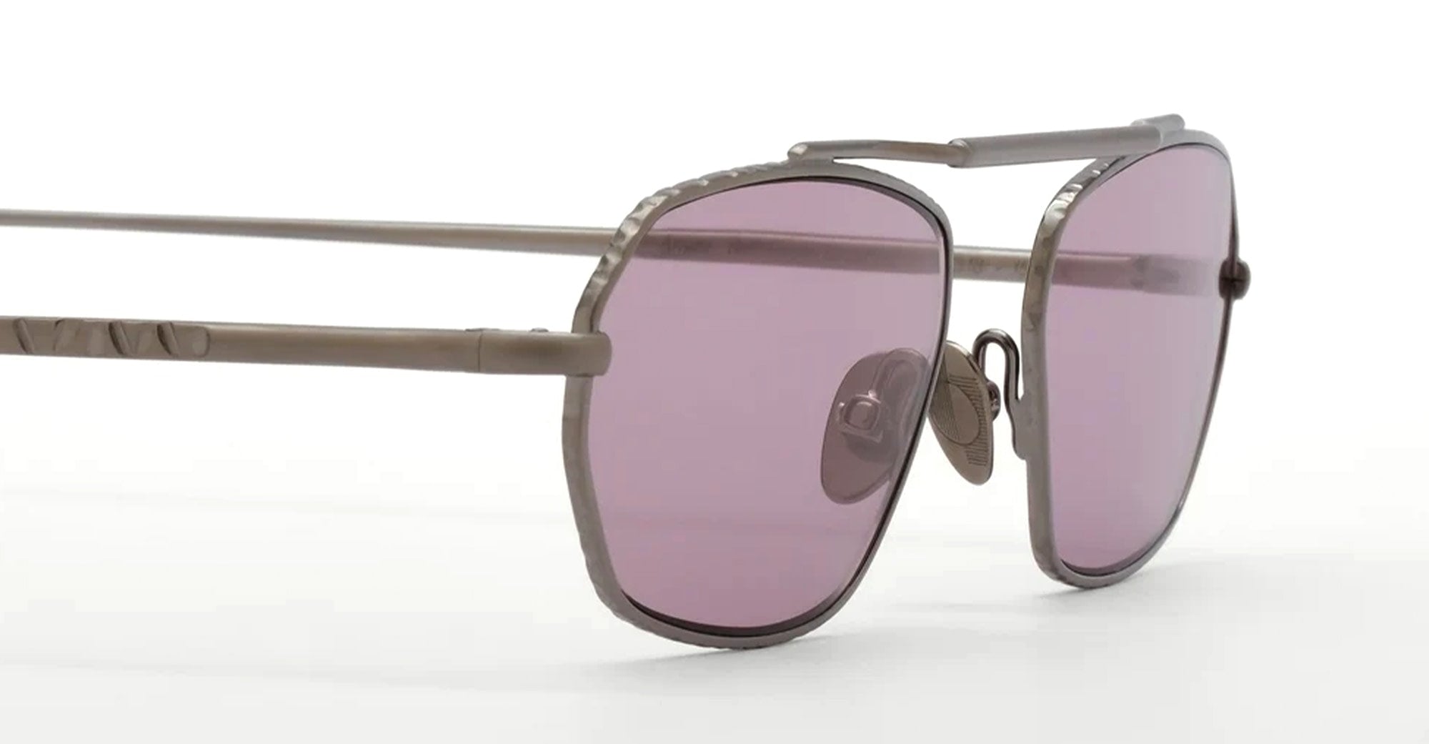 Ottica Mondello Roma - Ahlem - AHL.003888.SUN - Anjou - Ruthenium Brushed / Lilac Lens - Metal - shape Oval - grey - EYEWEAR - SUNGLASSES - Unisex,Uomo,Donna,Women,Men - lens purple - Made In France