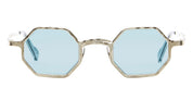 Ottica Mondello Roma - Kuboraum - KRSZ19GE00000020 - MASK Z19 GE - GOLD - metal, acetate - shape Hexagonal - Gold - EYEWEAR - SUNGLASSES - Unisex,Uomo,Donna,Women,Men - lens Blue - Made In Italy