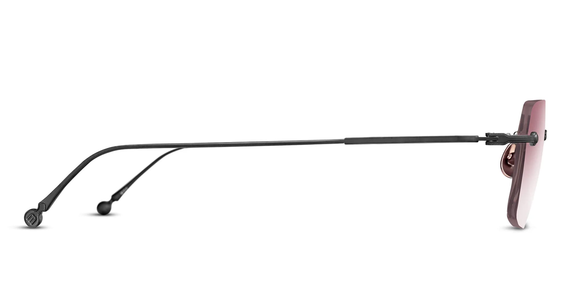 Ottica Mondello Roma - Matsuda - M5008.SG.MBK.51 - M5008 - MATTE BLACK / ROSE GRADIENT - Titanium - shape Squared - Black - EYEWEAR - SUNGLASSES - Unisex,Uomo,Donna,Women,Men - lens Gradient pink - Made In Japan