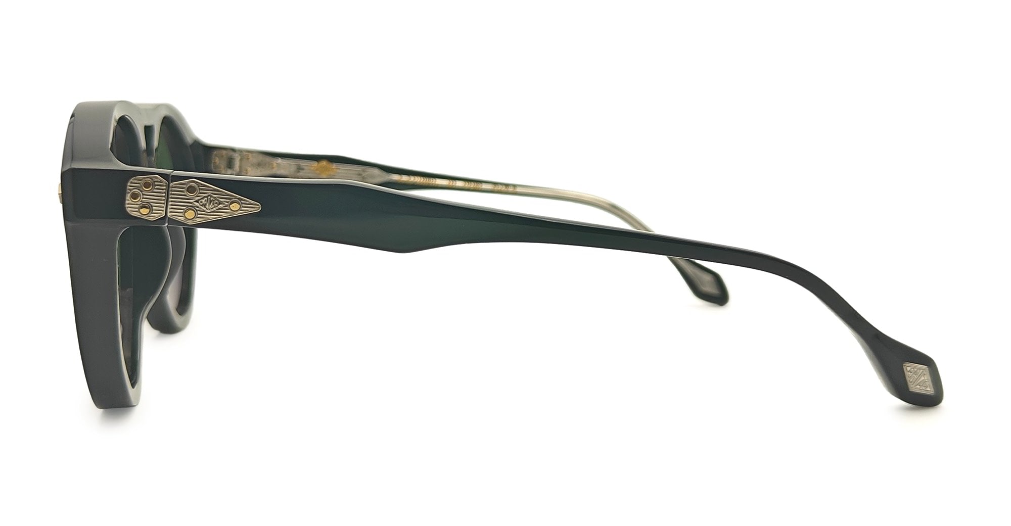 Ottica Mondello Roma - Daizo - A-AVR001e-B1-PG01 - JUN - BLACK / GREEN LENS - Acetate - shape Pilot - Black - EYEWEAR - SUNGLASSES - Unisex,Uomo,Donna,Women,Men - lens Green - Made In Japan