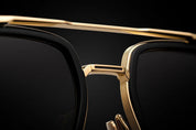 Ottica Mondello Roma - DITA - DTS484-A-01 - LINEAGE.99X - YELLOW GOLD / BLACK IRON - titanium, acetate - shape Navigator - gold, black - EYEWEAR - SUNGLASSES - Unisex,Uomo,Donna,Women,Men - lens Gradient brown - Made In Japan