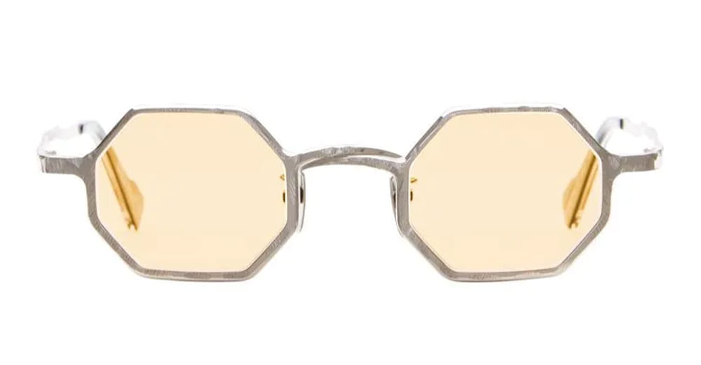  ORANGE LENS - metal, acetate - shape Hexagonal - Silver - EYEWEAR - SUNGLASSES - Unisex,Uomo,Donna,Women,Men - lens orange - Made In Italy