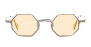 Ottica Mondello Roma - Kuboraum - KRSZ19SO0000002R - MASK Z19 SO - SILVER / ORANGE LENS - metal, acetate - shape Hexagonal - Silver - EYEWEAR - SUNGLASSES - Unisex,Uomo,Donna,Women,Men - lens orange - Made In Italy