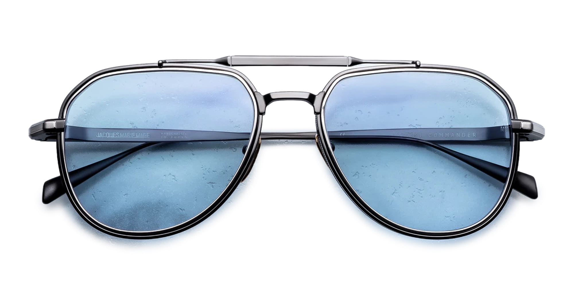 Ottica Mondello Roma - Jacques Marie Mage - JMMMD-2H - COMMANDER - ANTIQUE SILVER - Titanium - shape Pilot - Silver - EYEWEAR - SUNGLASSES - Unisex,Uomo,Donna,Women,Men - lens Blue - Made In Japan