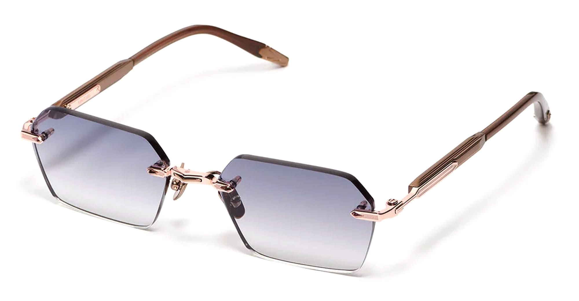 Ottica Mondello Roma - John Dalia - R03-C476 - R03 - C476  Rose Gold 18k / Platine Plated - stainless steel - shape Rectangular - rose gold - EYEWEAR - SUNGLASSES - Unisex,Uomo,Donna,Women,Men - lens Gradient grey - Made In France