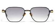 Ottica Mondello Roma - John Dalia - RICHY-C302 - RICHY - C302 CARBON EFFECT / YELLOW 18K GOLD - Metal - shape Panto - gold, black - EYEWEAR - SUNGLASSES - Unisex,Uomo,Donna,Women,Men - lens Gradient grey - Made In France