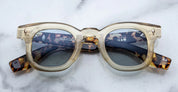 Ottica Mondello Roma - Jacques Marie Mage - JMMDU-10Y3 - DECADE COLLECTION: DEVAUX - DUN - Acetate - shape Panto - grey - EYEWEAR - SUNGLASSES - Uomo,Men - lens Blue - Made In Japan