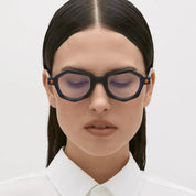 Ottica Mondello Roma - Kuboraum - KROP27BL000000OP - MASK P27 BL - TRANSPARENT DARK BLUE RX - Acetate - shape Geometric - blue - EYEWEAR - EYEGLASSES - Unisex,Uomo,Donna,Women,Men - lens Clear - Made In Italy
