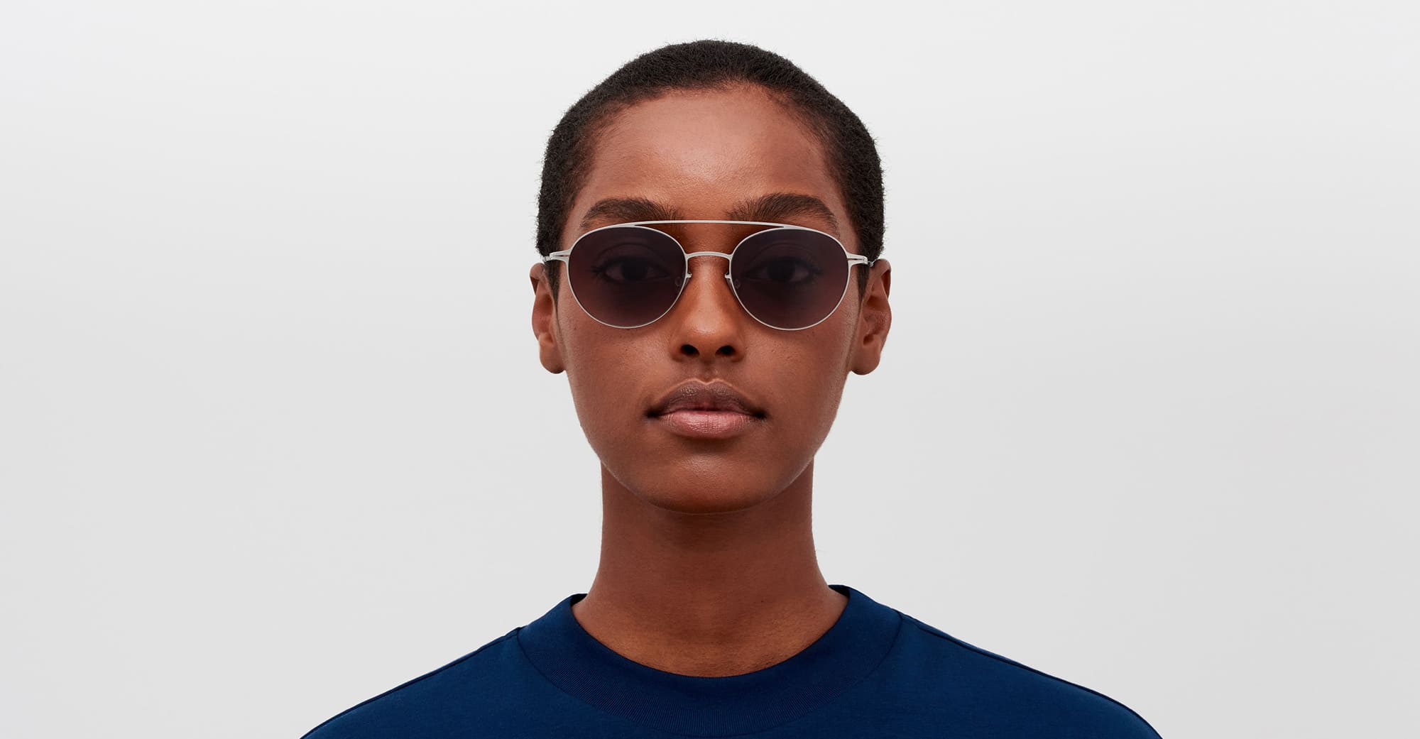 Ottica Mondello Roma - Mykita - 10091679 - REVA - POW2 SILVER / CEDAR BROWN GRADIENT - stainless steel - shape  - Silver - EYEWEAR - SUNGLASSES - Unisex,Uomo,Donna,Women,Men - lens  - Made In Germany