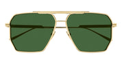 Ottica Mondello Roma - Bottega Veneta - BV1012S-004 - BV1012S-004 - GOLD / GREEN LENS - Metal - shape Squared - Gold - EYEWEAR - SUNGLASSES - Unisex,Uomo,Donna,Women,Men - lens Green - Made In Italy