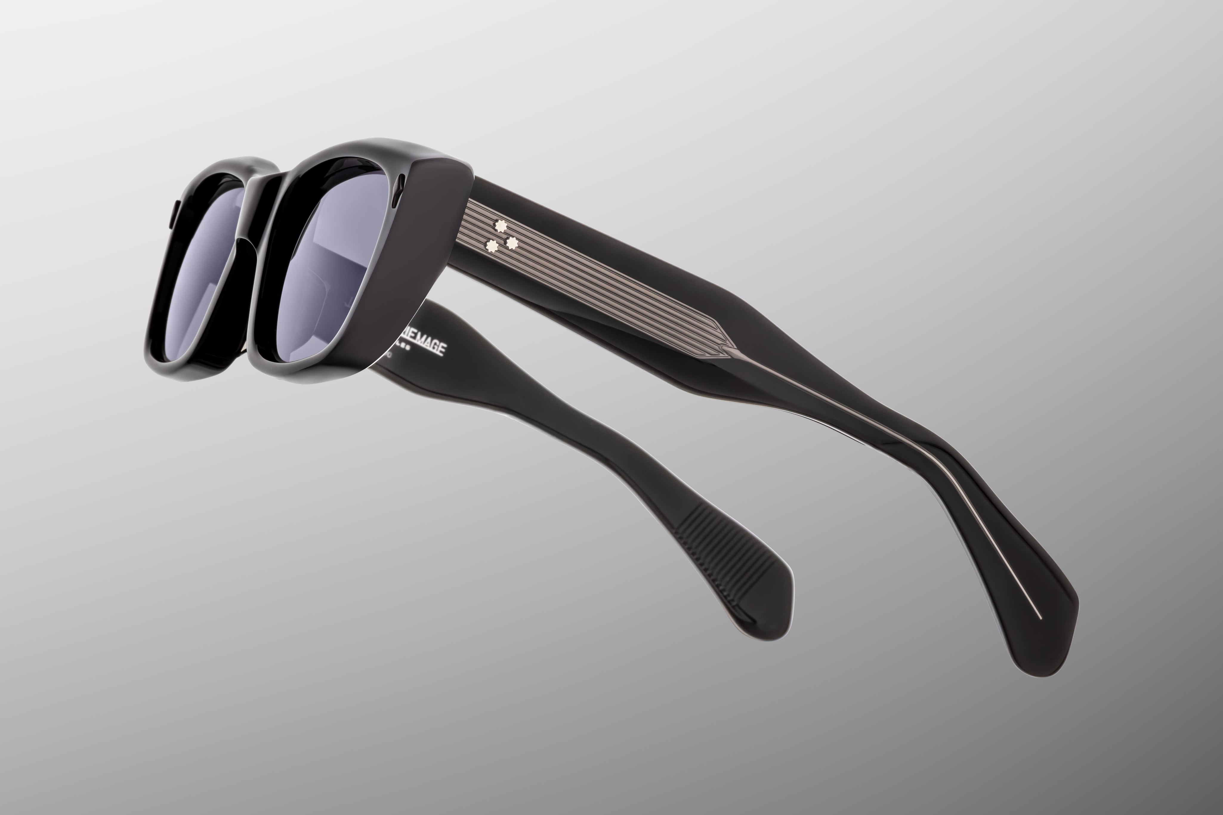 Ottica Mondello Roma - Jacques Marie Mage - JMMCO-58 - CORNICHE - RAVEN - Acetate - shape Rectangular - Black - EYEWEAR - SUNGLASSES - Unisex,Uomo,Donna,Women,Men - lens Grey - Made In Japan