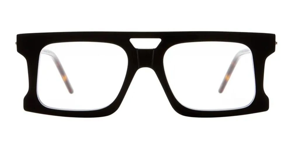 Ottica Mondello Roma - Kuboraum - KROD76BS000000OP - MASK D76 BS - BLACK SHINE RX - Acetate - shape Rectangular - Black - EYEWEAR - EYEGLASSES - Unisex,Uomo,Donna,Women,Men - lens Clear - Made In Italy