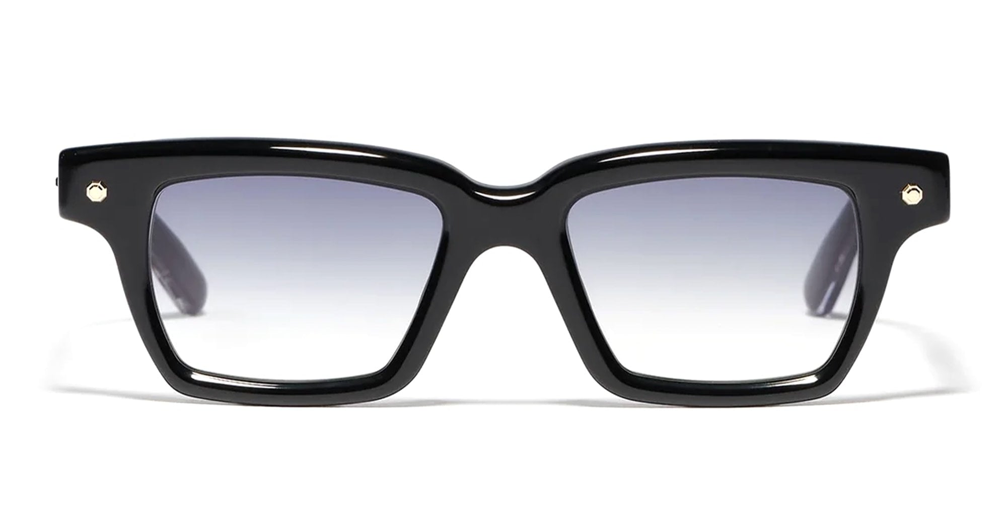  Silver Plated - Acetate - shape Squared - black, silver - EYEWEAR - SUNGLASSES - Unisex,Uomo,Donna,Women,Men - lens Gradient grey - Made In France