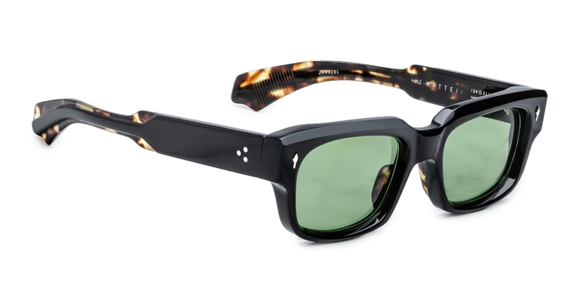 Ottica Mondello Roma - Jacques Marie Mage - JMMRZ-01 - MATTEI - NOIR - Acetate - shape Rectangular - Black - EYEWEAR - SUNGLASSES - Unisex,Uomo,Donna,Women,Men - lens Green - Made In Japan