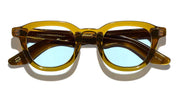 Ottica Mondello Roma - Moscot - OR-DAH-S47241509-TF - DAHVEN  (47) - OLIVE BROWN / BEL AIR BLUE LENS - Acetate - shape Panto - green - EYEWEAR - SUNGLASSES - Unisex,Uomo,Donna,Women,Men - lens Blue - Made In China