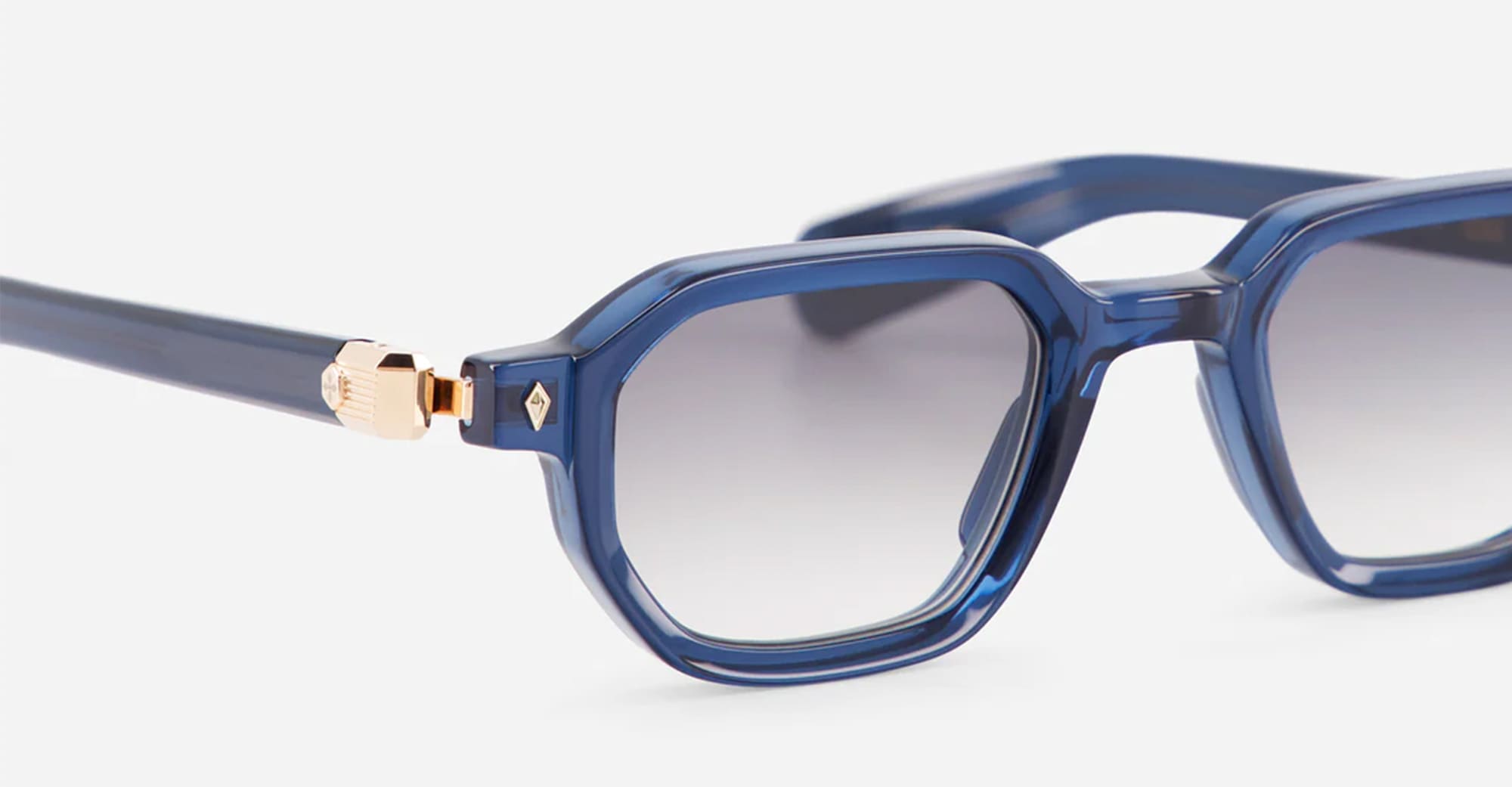 Ottica Mondello Roma - Sato - Izar-SB-RG-1 - IZAR - STORM BLUE / ROSE GOLD - Acetate - shape Squared - blue - EYEWEAR - SUNGLASSES - Unisex,Uomo,Donna,Women,Men - lens Gradient grey - Made In Japan