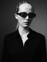 Ottica Mondello Roma - Jacques Marie Mage - JMMBES-K3 - BESSET - BLACK MIRROR - Acetate - shape Oval - Black - EYEWEAR - SUNGLASSES - Donna,Women - lens silver - Made In Japan