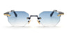 Ottica Mondello Roma - John Dalia - CURTIS-C454 - CURTIS-C454 - CARBON EFFECT - Metal - shape Hexagonal - Black - EYEWEAR - SUNGLASSES - Uomo,Men - lens Gradient blue - Made In France