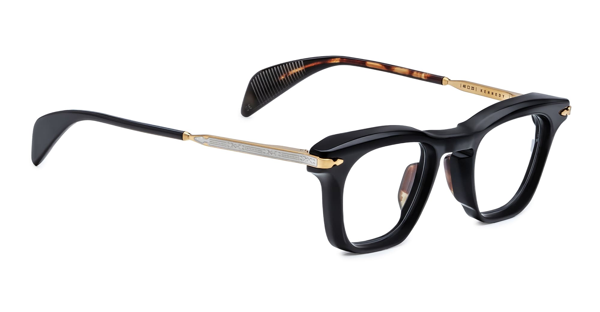 Ottica Mondello Roma - Jacques Marie Mage - JMMKENRX-15A - KENNEDY - NOIR 15 RX - Acetate - shape Panto - Black - EYEWEAR - EYEGLASSES - Unisex,Uomo,Donna,Women,Men - lens Clear - Made In Japan