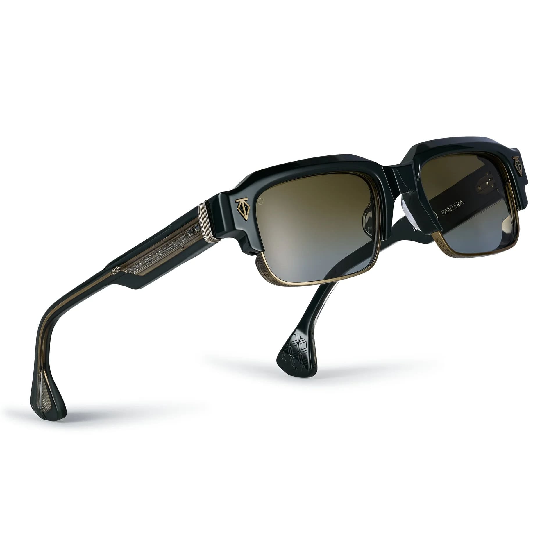 Ottica Mondello Roma - T HENRI - PCBR - PANTERA - BRITISH RACING GREEN - Acetate, titanium - shape Rectangular - green - EYEWEAR - SUNGLASSES - Unisex,Uomo,Donna,Women,Men - lens Gold - Made In Japan