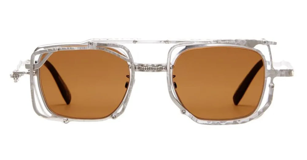 Ottica Mondello Roma - Kuboraum - KRSZ51SI0000002B - MASK Z51 SI - SILVER - metal, acetate - shape Squared - Silver - EYEWEAR - SUNGLASSES - Unisex,Uomo,Donna,Women,Men - lens Brown - Made In Italy