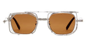 Ottica Mondello Roma - Kuboraum - KRSZ51SI0000002B - MASK Z51 SI - SILVER - metal, acetate - shape Squared - Silver - EYEWEAR - SUNGLASSES - Unisex,Uomo,Donna,Women,Men - lens Brown - Made In Italy