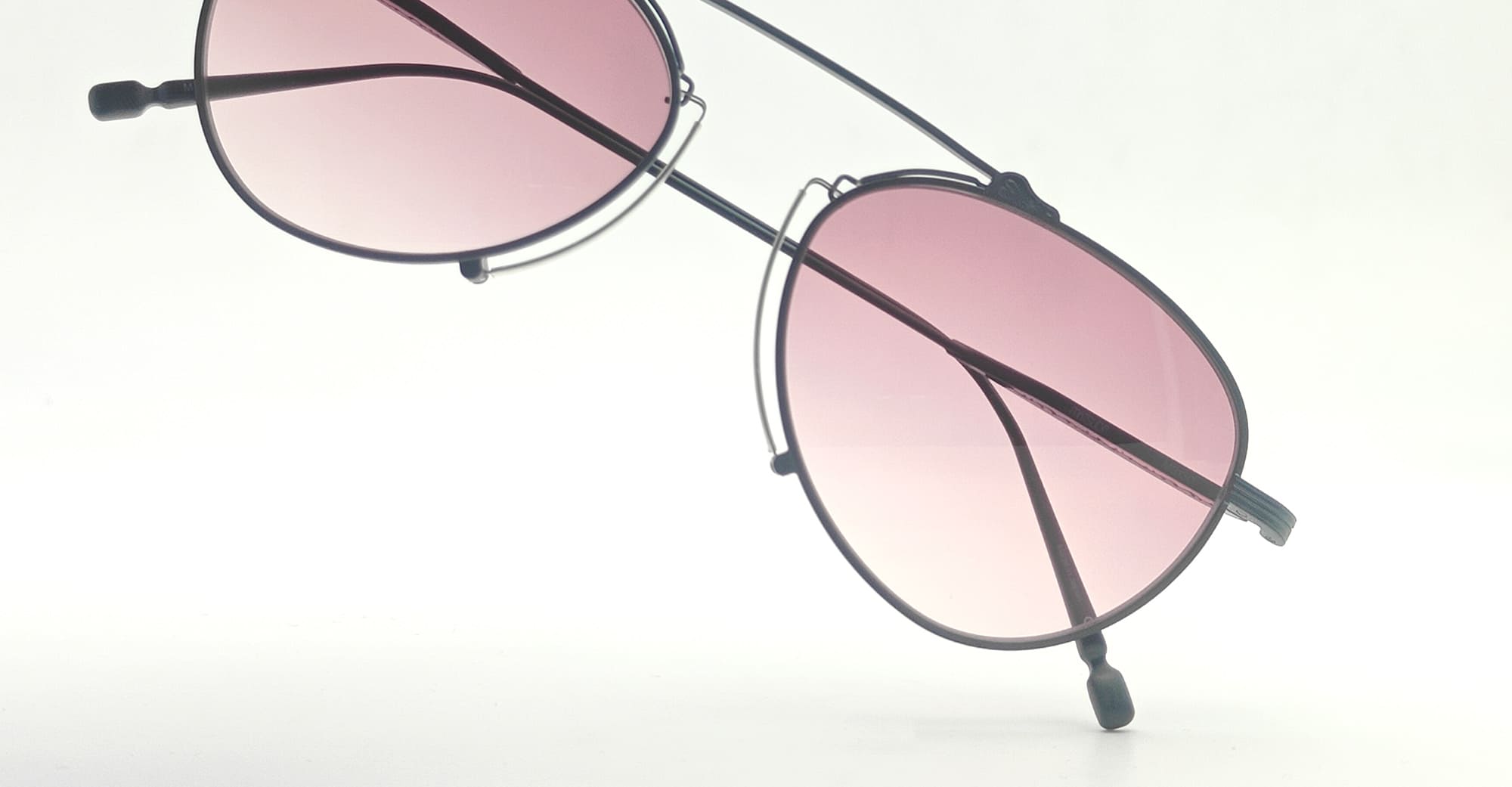 Ottica Mondello Roma - Matsuda - M3130.SG.MBK.53 - M3130 - MATTE BLACK / PINK GRADIENT - Titanium - shape Aviator - Black - EYEWEAR - SUNGLASSES - Donna,Women - lens Gradient pink - Made In Japan