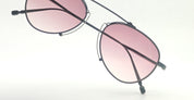 Ottica Mondello Roma - Matsuda - M3130.SG.MBK.53 - M3130 - MATTE BLACK / PINK GRADIENT - Titanium - shape Aviator - Black - EYEWEAR - SUNGLASSES - Donna,Women - lens Gradient pink - Made In Japan
