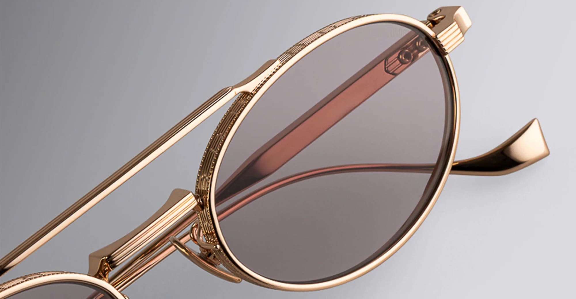 Ottica Mondello Roma - Cutler and Gross - CGST-1427-51-03 - LADBROKE 1427 - PINK GOLD - Titanium - shape Oval - rose gold - EYEWEAR - SUNGLASSES - Unisex,Uomo,Donna,Women,Men - lens Grey - Made In Japan