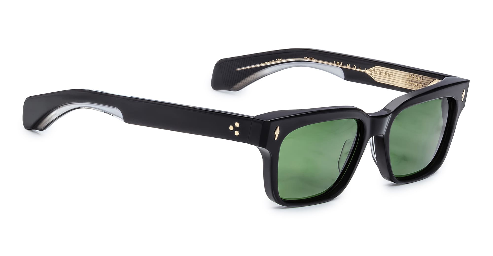 Ottica Mondello Roma - Jacques Marie Mage - JMMMLX-18V - MOLINO 55 - VENOM - Acetate - shape Rectangular - Black - EYEWEAR - SUNGLASSES - Unisex,Uomo,Donna,Women,Men - lens Green - Made In Japan